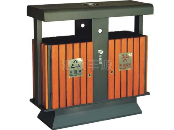 鋼木結合垃圾桶HZFY-GMJH08