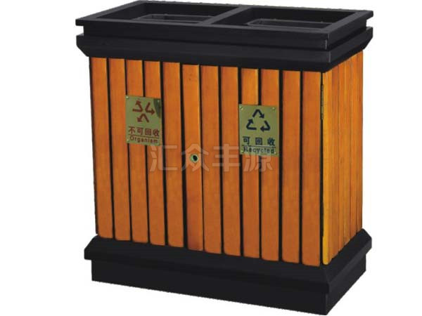 鋼木結合垃圾桶HZFY-GMJH09