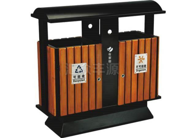 鋼木結合垃圾桶HZFY-GMJH10