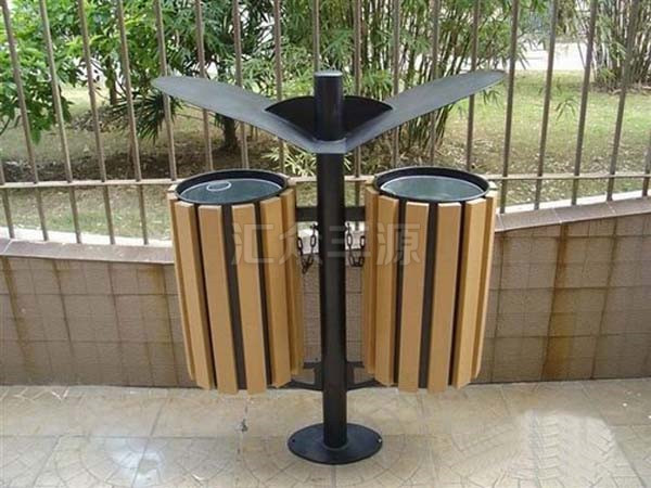 鋼木結合垃圾桶HZFY-GMJH34